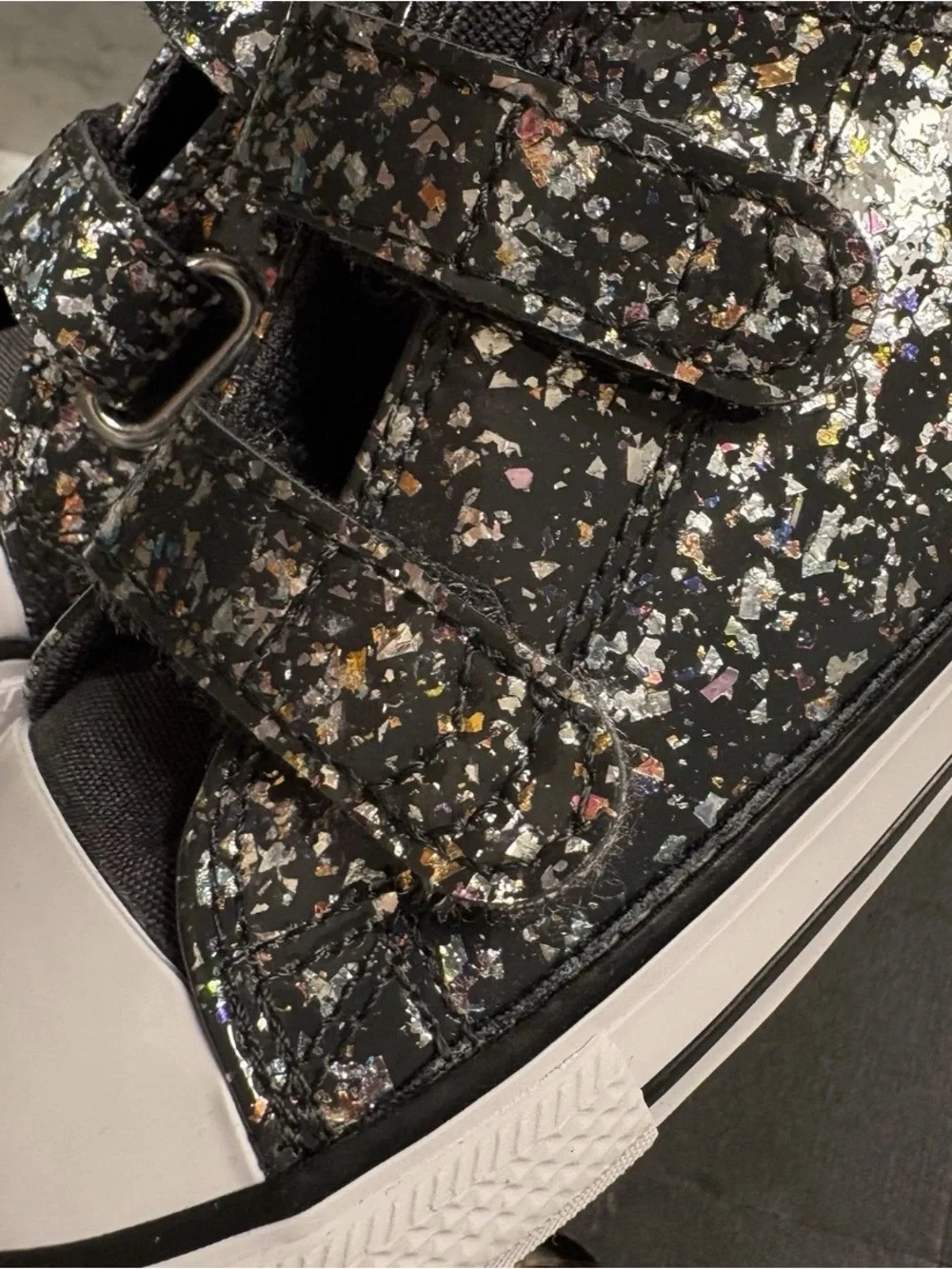 New Converse Chuck Taylor All Star Black Sparkle Toddler Girls Shoes Size 9 T